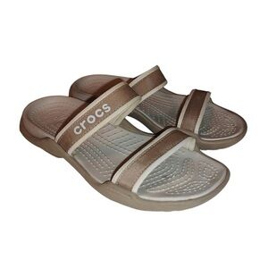 CROCS Patra Sandal in Beige/Tan 7